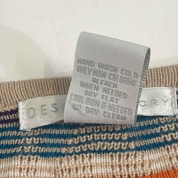 Women’s largeMulticolor Striped Cardigan Sweater lightweight knit Design History - Picture 6 of 7